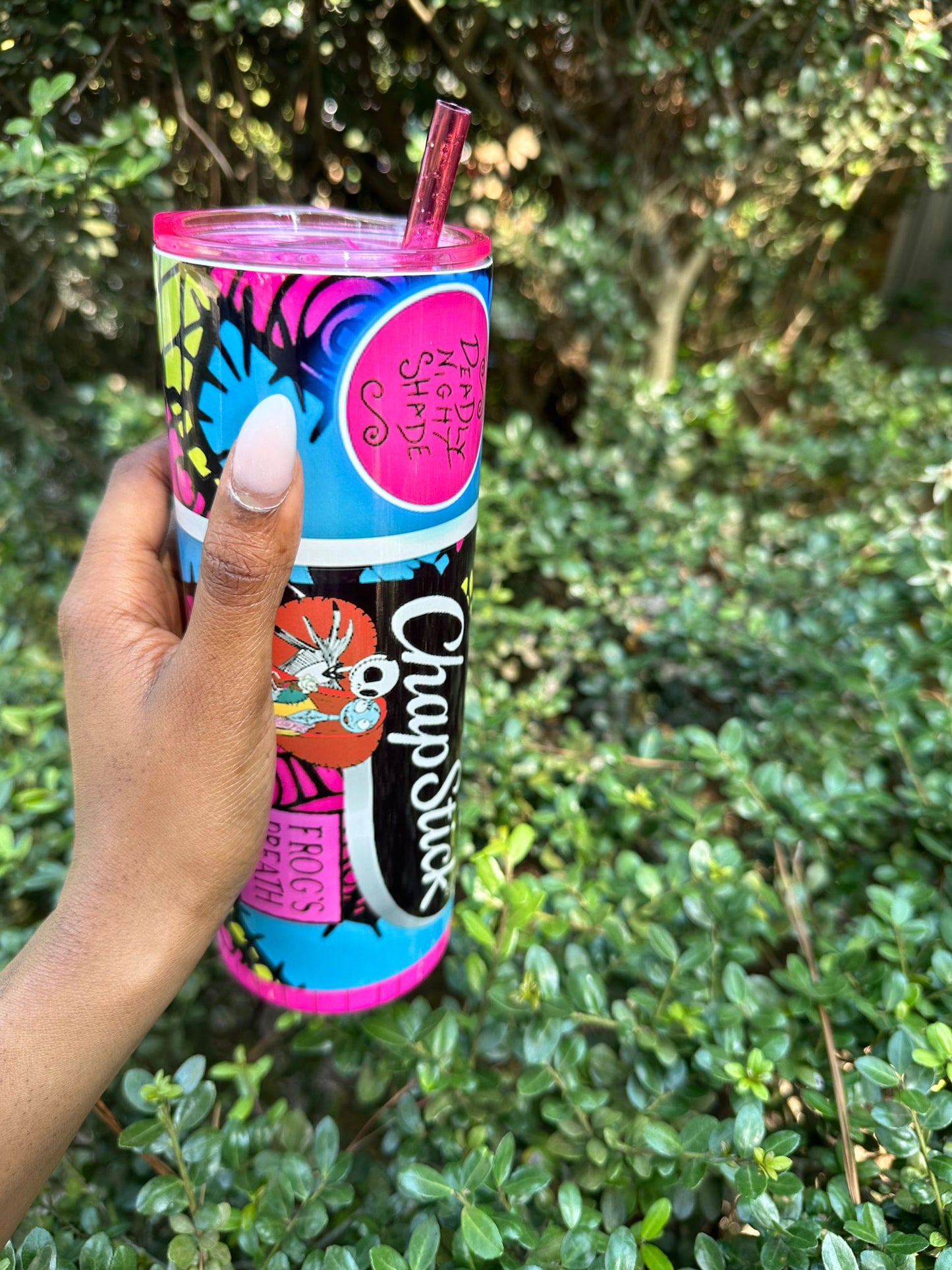 Chap Stick Halloween-Themed Pinkish 20oz Stainless Steel Tumbler