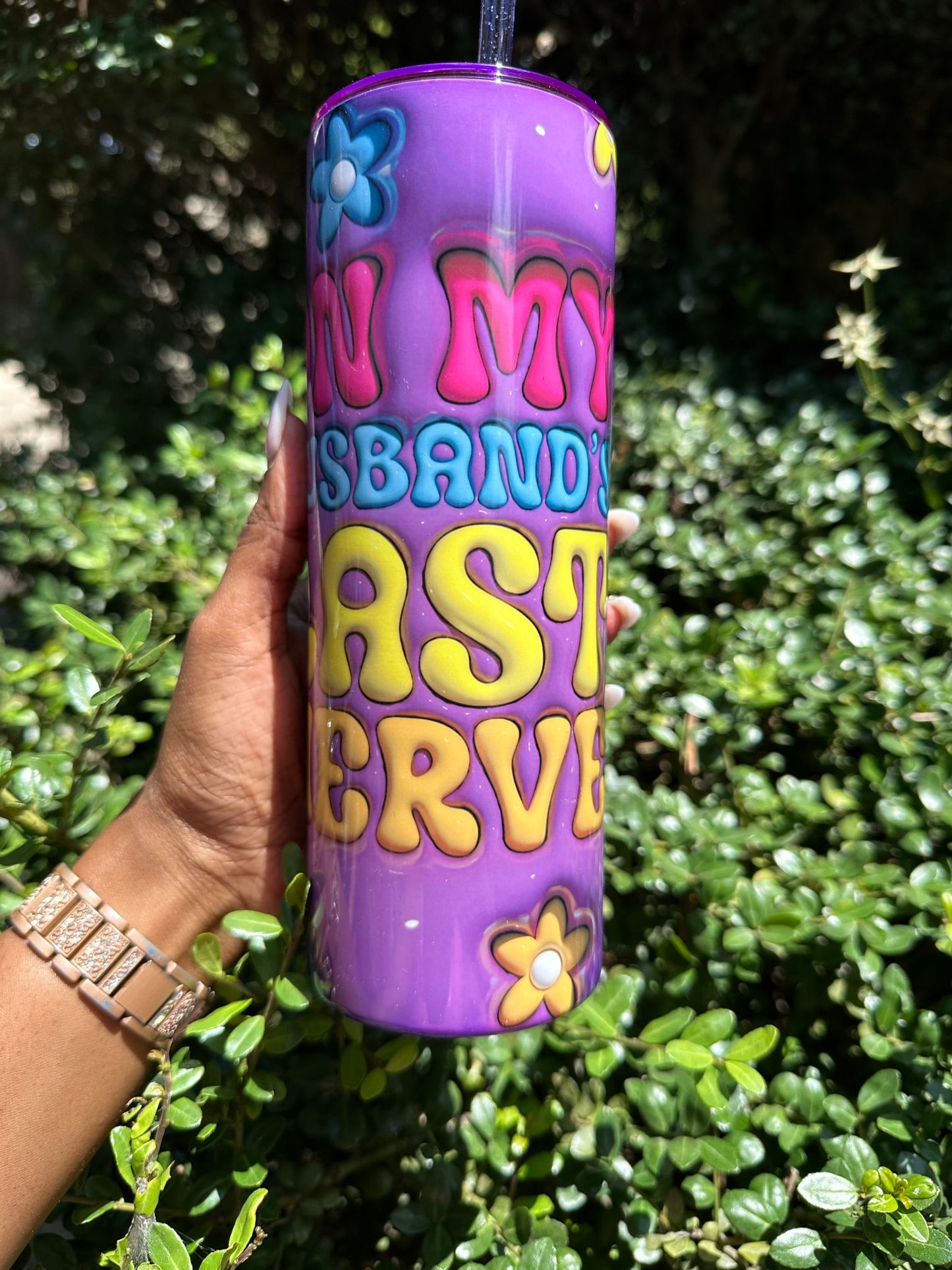 On My Husband's Last Nerve' 20oz Stainless Steel Tumbler - Witty and Whimsical Sipper