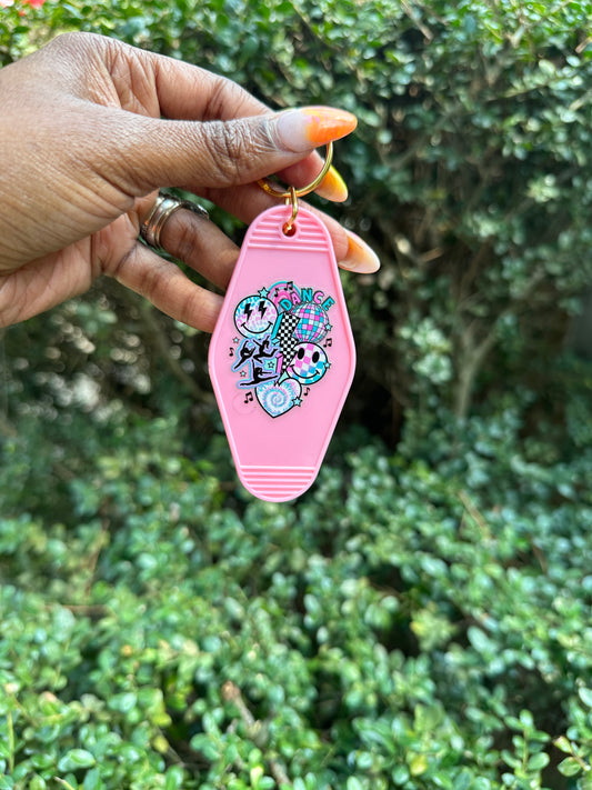 Dance to the Rhythm: Baby Pink Theme Keychain for Dancers